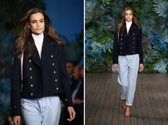 Alberta-ferretti-cruise-2020- pantalon en denim à la mode