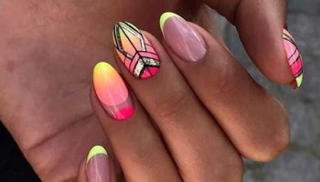 Acid manicure with free space