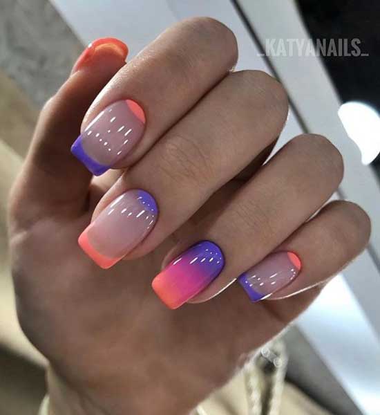 Negative space beautiful gradient style manicure