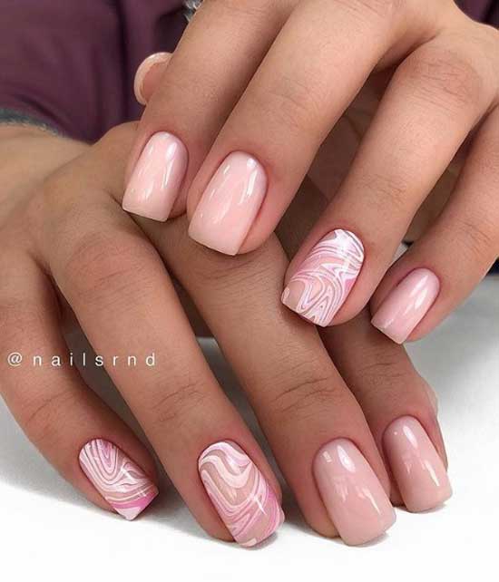 Light pink classic manicure