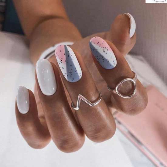 Classic white matte manicure