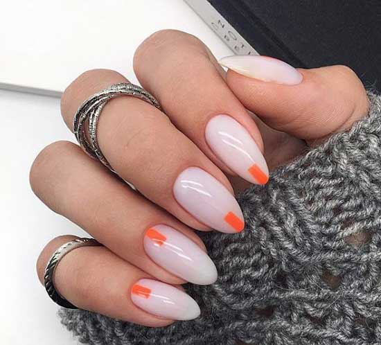 Autumn manicure in a minimalist style