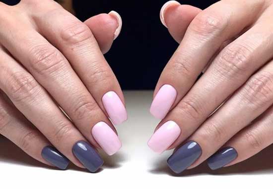 Gray-pink manicure design