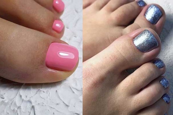 Trendy solid color pedicure ideas