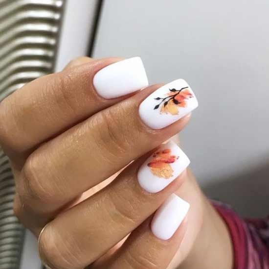 White autumn manicure