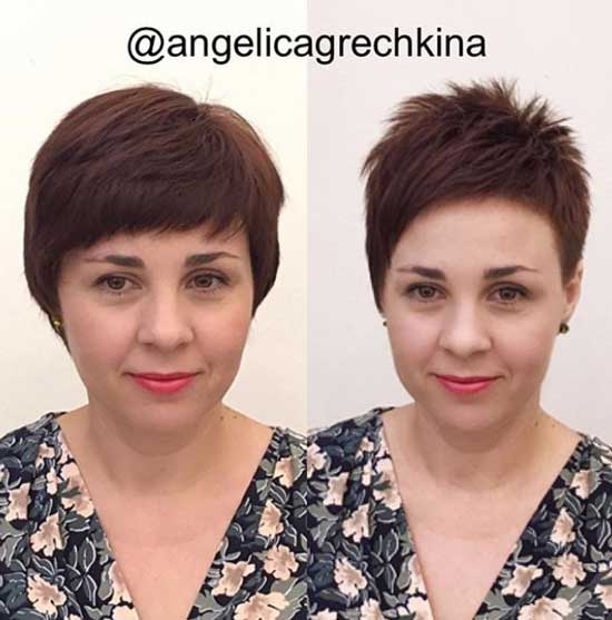 Avant et après la coupe de cheveux