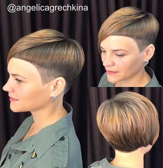 Haircut with short bangs