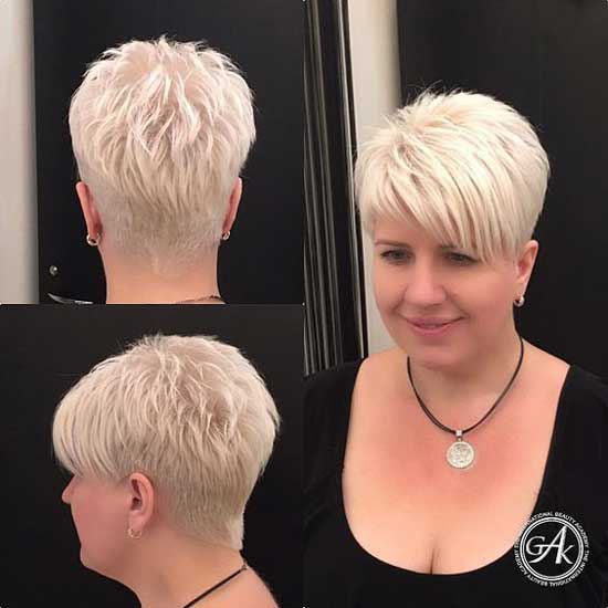 Blonde with pixie and side bangs