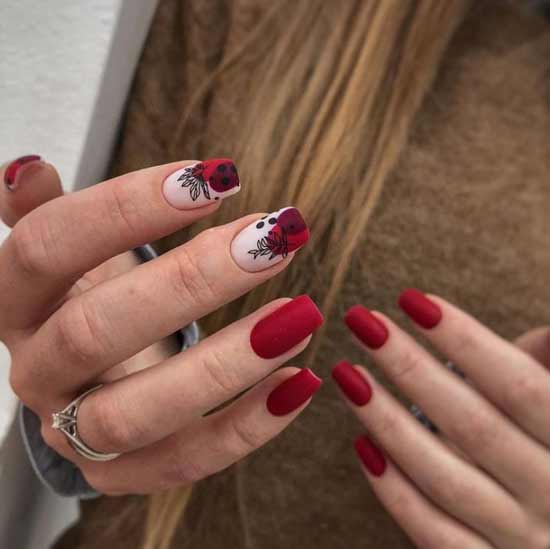 Burgundy manicure