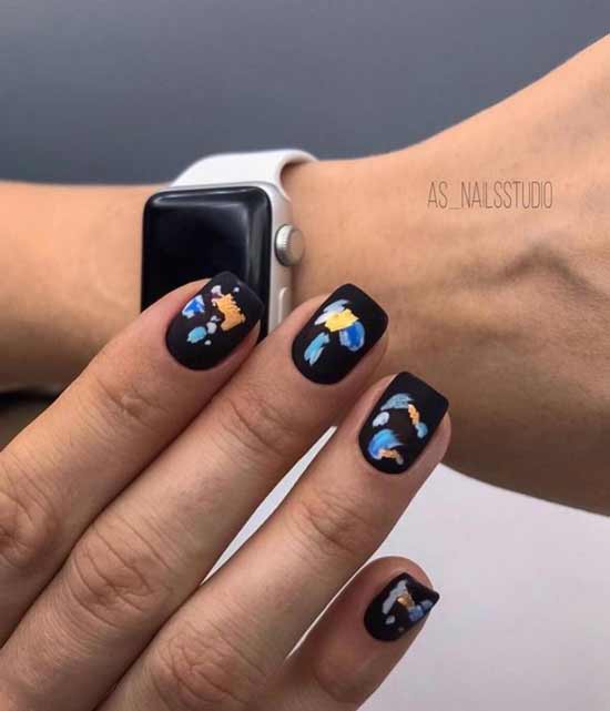 Dark manicure design