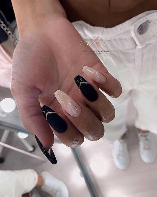 Chic two-tone manicure