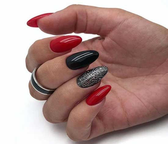 Black and red manicure