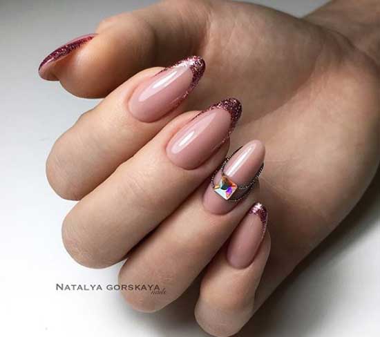 Dark french manicure