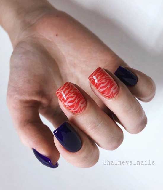 Stamping and blue coating of nails