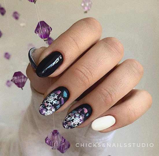 Dark winter manicure