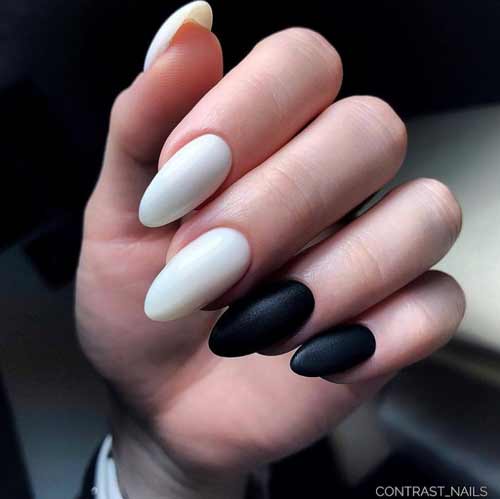 Black and white manicure