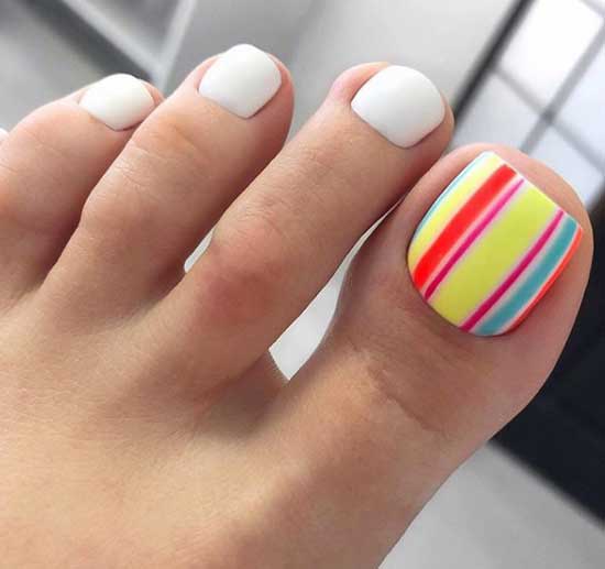 White and rainbow on the thumb