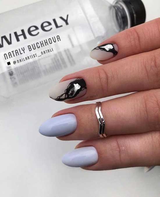 Gray manicure elegant design