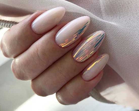 Manicure broken glass in elegant style