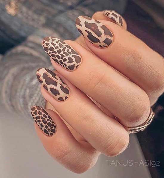 Matte leopard manicure