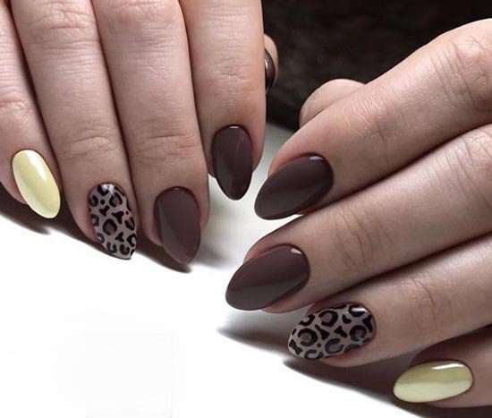 Leopard manicure in classic colors