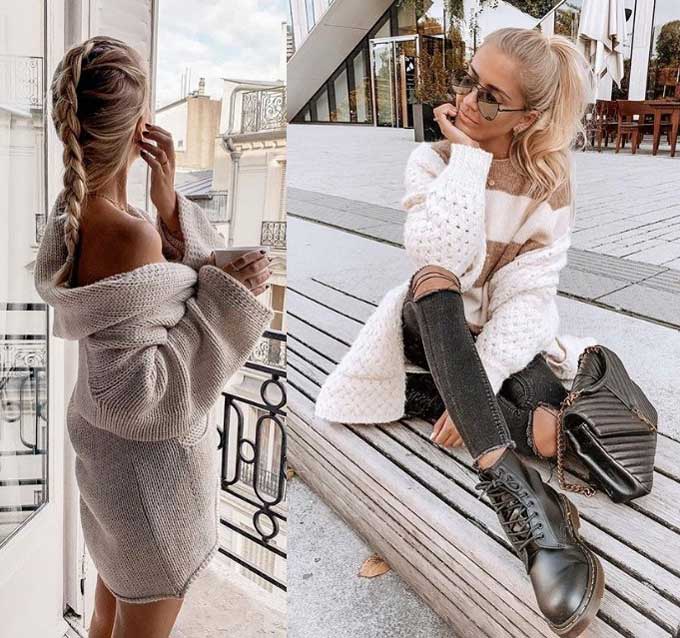 Fashionable cardigans images of a photo trend