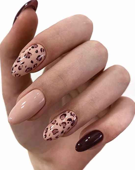 Leopard manicure: design in the photo in different techniques, shades