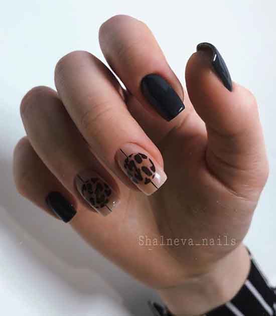 Leopard manicure: design in the photo in different techniques, shades