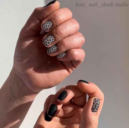 Leopard manicure: design in the photo in different techniques, shades