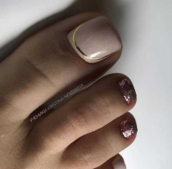 Photo of a pedicure in the style of nude