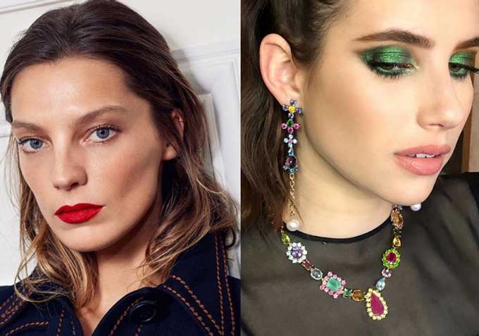 Examples of fashionable makeup, trends