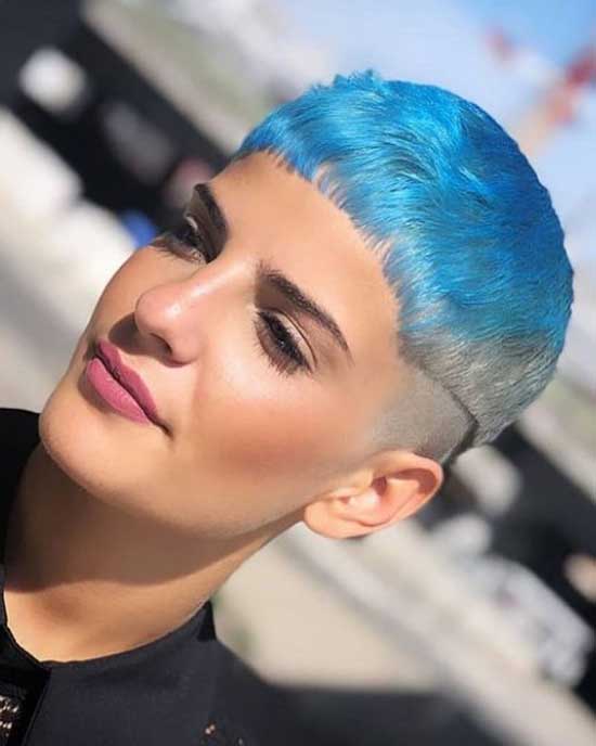 Undercut haircut and bright coloring