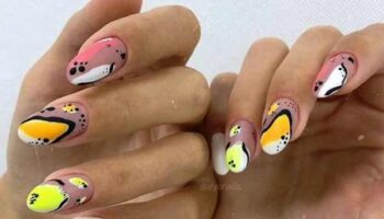 Manicure with abstraction