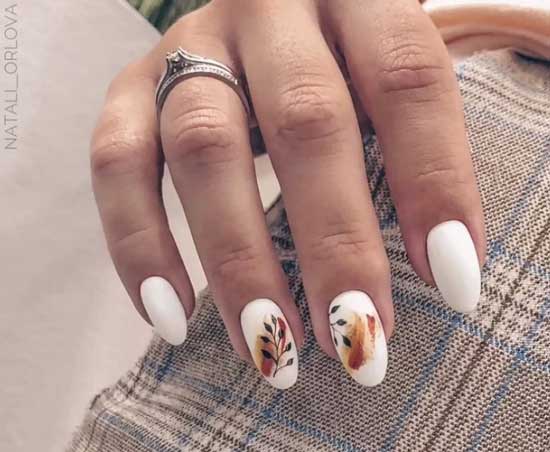 White gel polish and abstraction