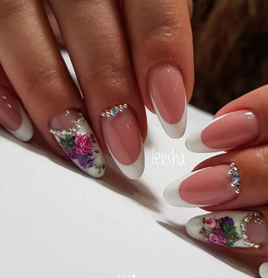 French manicure with a pattern