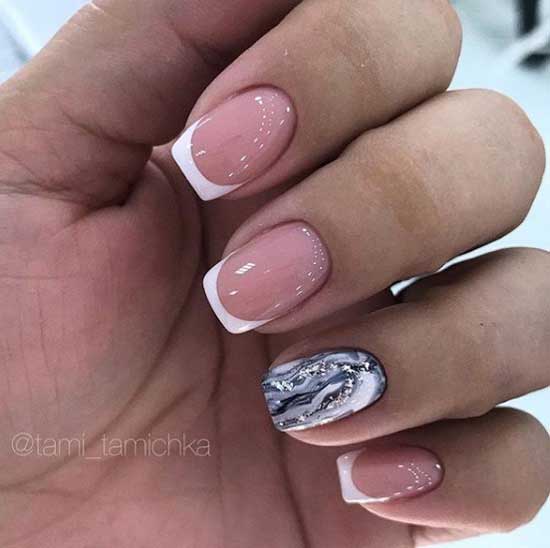 French with an accent on one nail