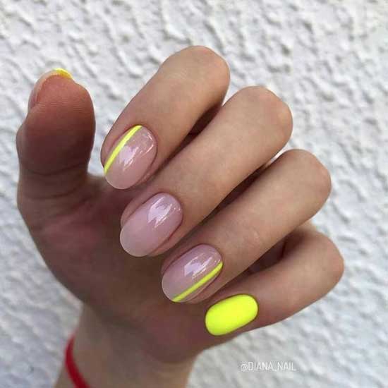 Acid manicure short length nails