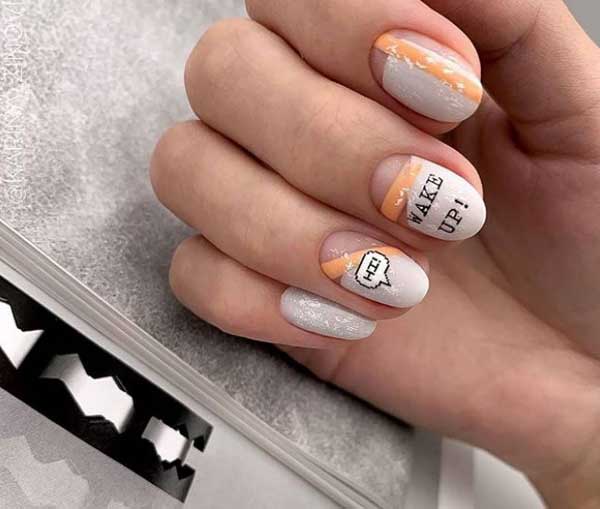 Beautiful pastel manicure short nails