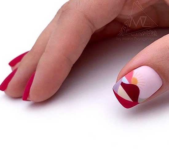 Matte manicure with a beautiful pattern 2019-2020