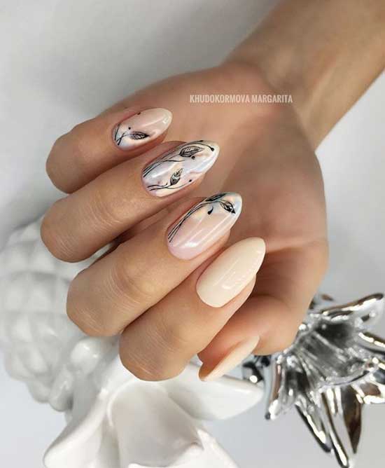 Delicate nail art on nails