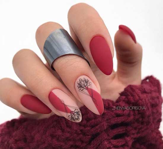 Minimalism nail art on nails