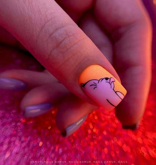 Neon pattern on nails