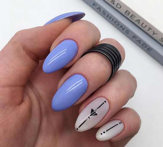 A simple combination of geometric shapes in manicure