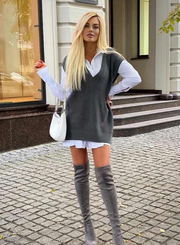 Gilet avec chemise blanche