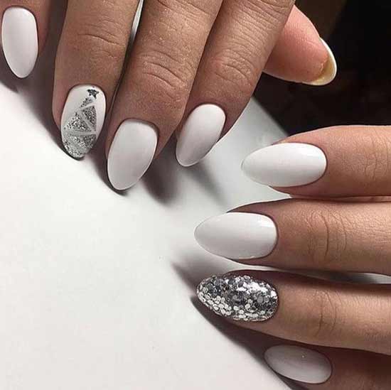 Photo of white New Year's manicure