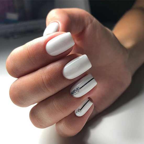 White festive manicure