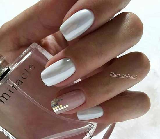 White manicure with rub