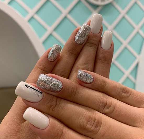 Bright white glitter design