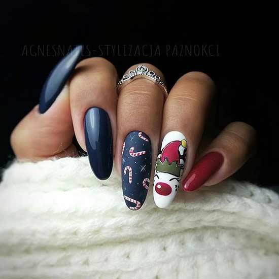 Ongle blanc avec un motif