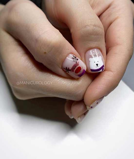 White pattern on the nails